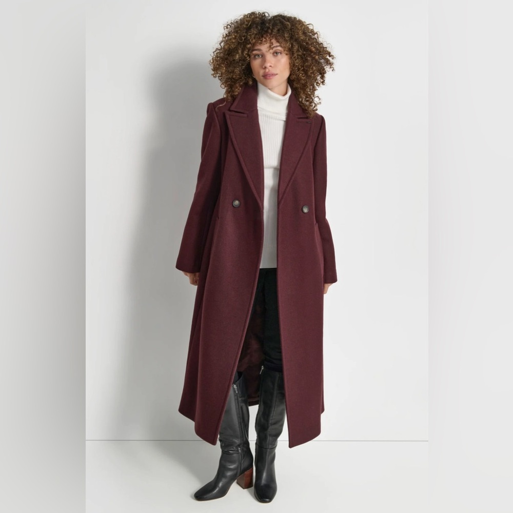 NWT~DKNY Wool wrap coat SIZE L